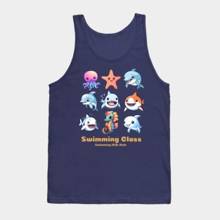 swimming class, swim kids rule, sea animals v2 Tank Top